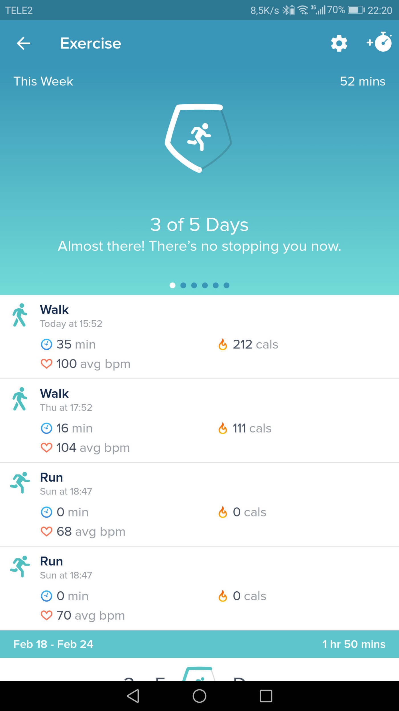 Fitbit - App - Exercise