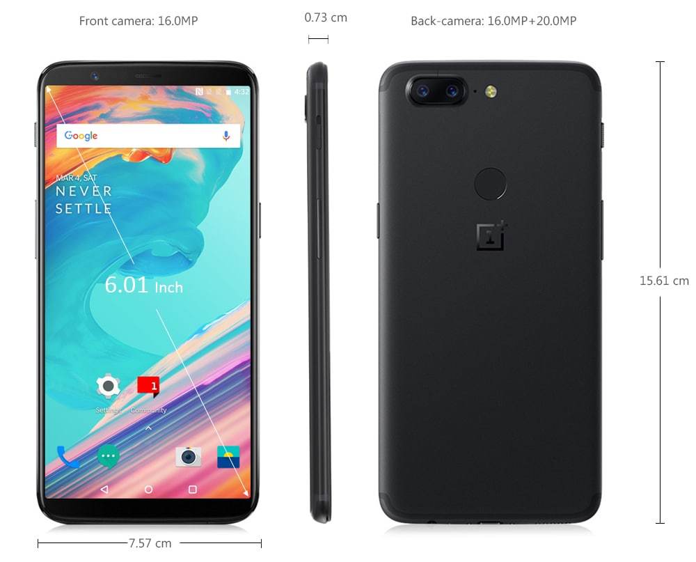 OnePlus 5t - Size
