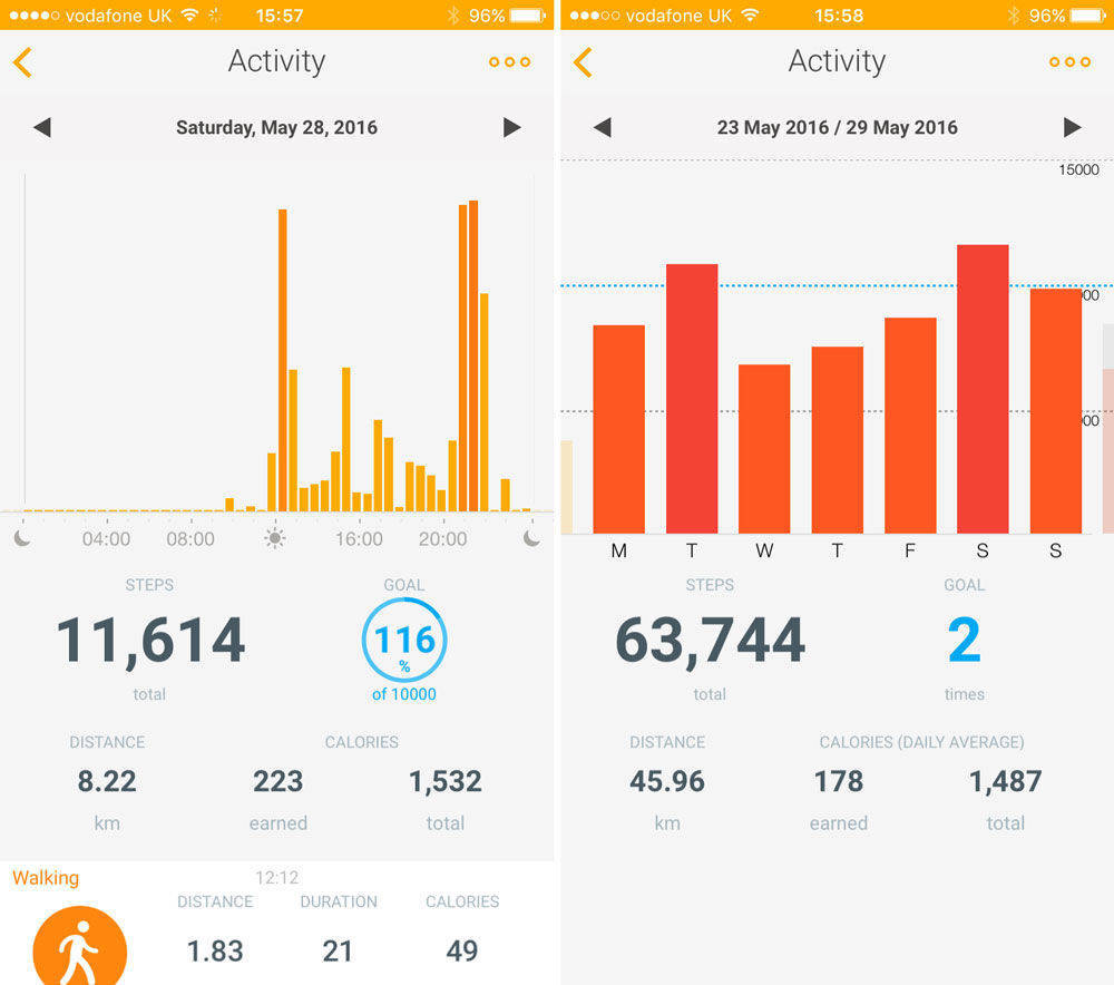 Withings Go - Interface